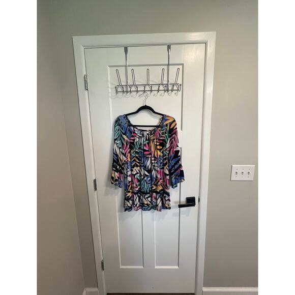 John Paul Richard Womens 3/4 Sleeve Bright Tropical Colorful Blouse Size XL Boho - Picture 6 of 9